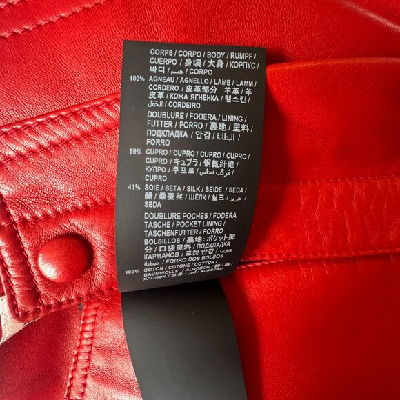 YSL Saint Laurent Red Leather Blazer Jacket Matching Shorts Suit Set Women Small - Picture 10 of 15